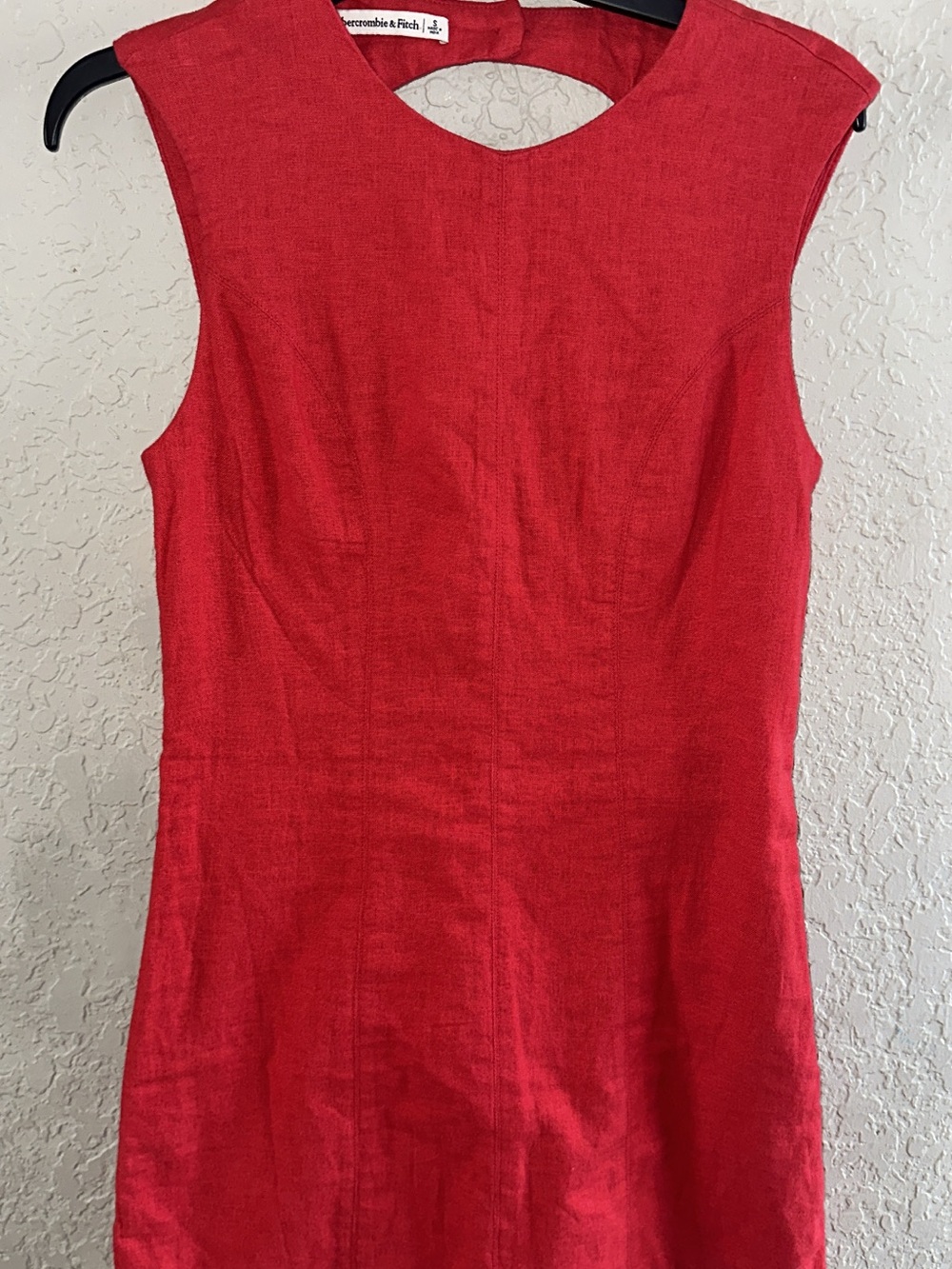 Abercrombie & Fitch Red Sleeveless Linen-Blend Tunic
